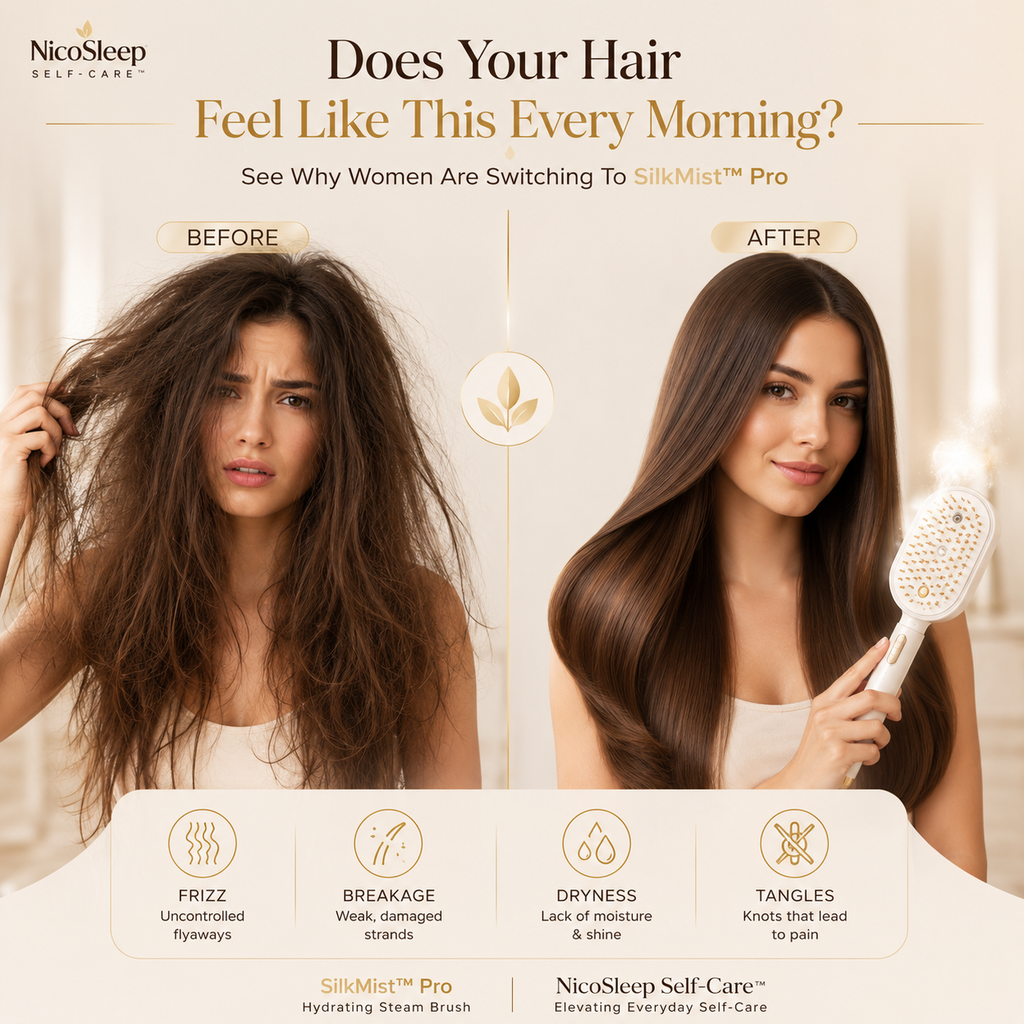 3-in-1 NICTIVA™ Pro Steam Mist Hair Brush – Hydrate, Detangle & Massage in One Stroke