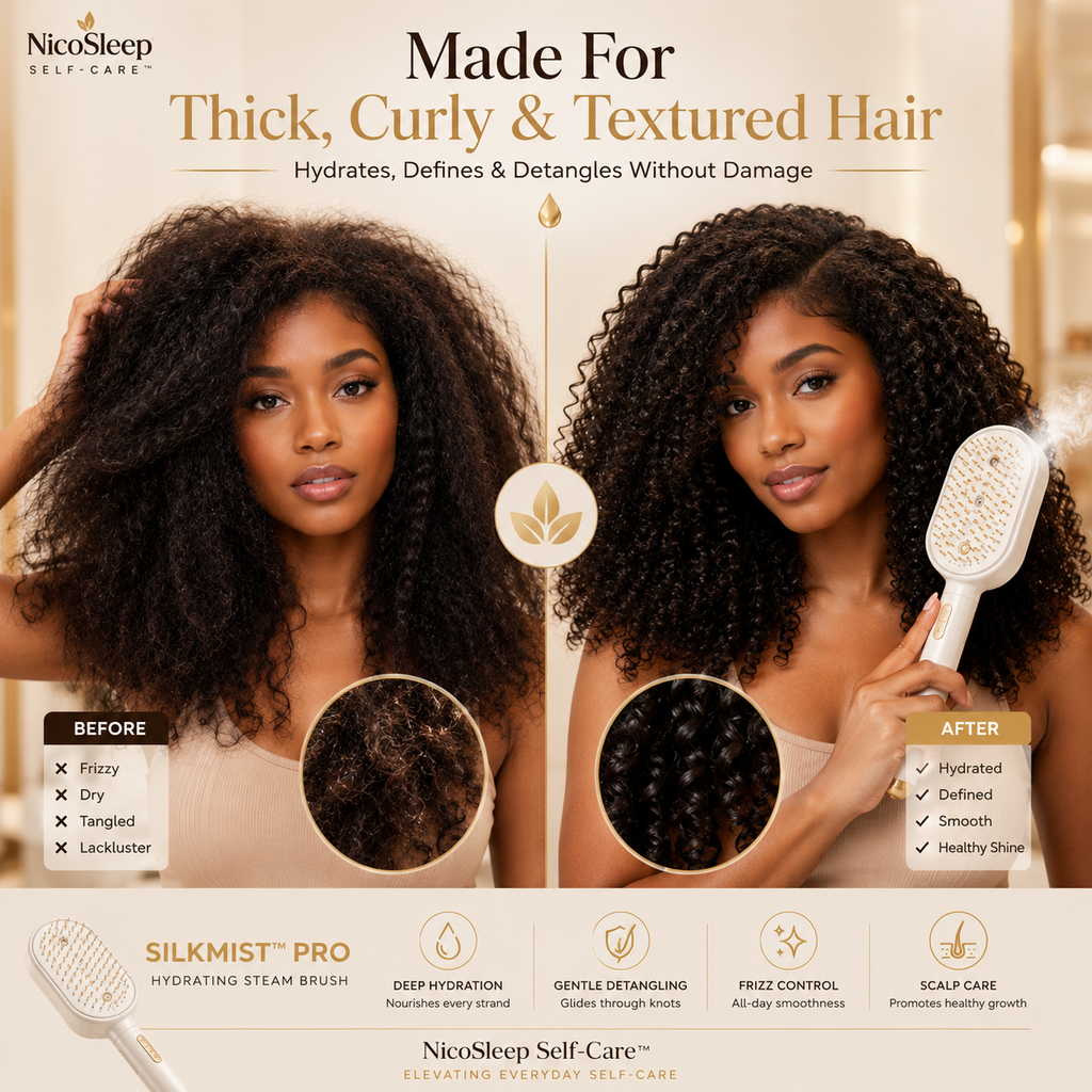 3-in-1 NICTIVA™ Pro Steam Mist Hair Brush – Hydrate, Detangle & Massage in One Stroke