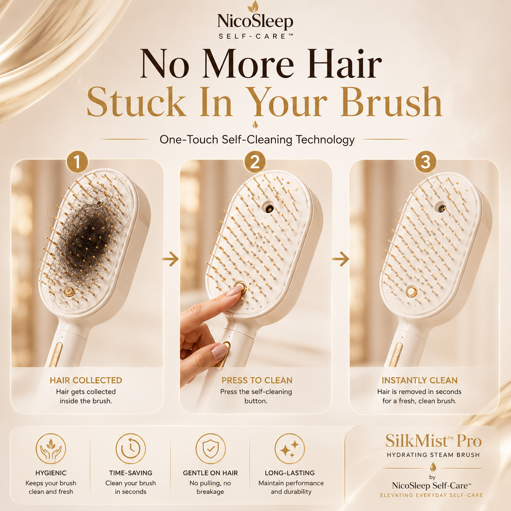 3-in-1 NICTIVA™ Pro Steam Mist Hair Brush – Hydrate, Detangle & Massage in One Stroke