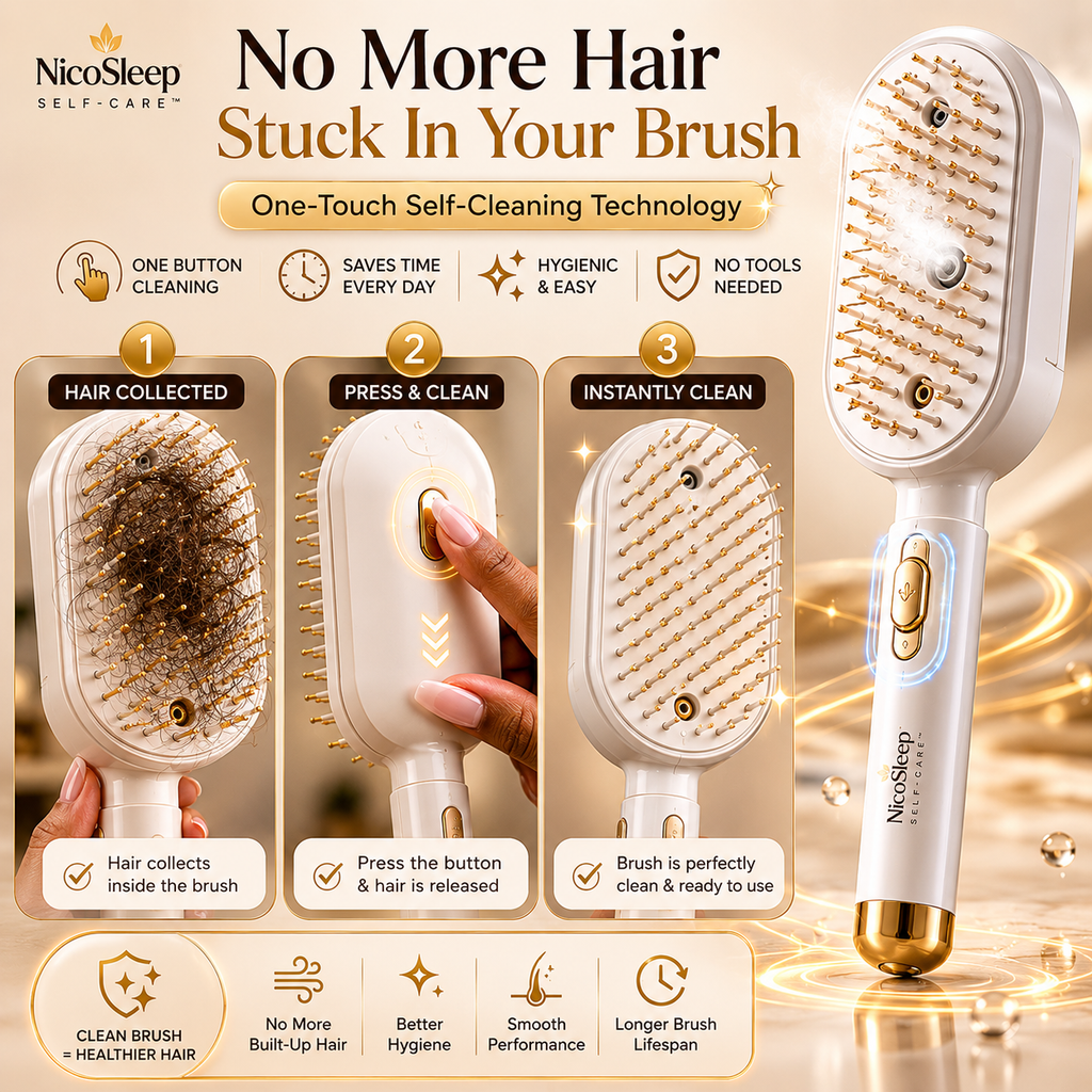 3-in-1 NICTIVA™ Pro Steam Mist Hair Brush – Hydrate, Detangle & Massage in One Stroke