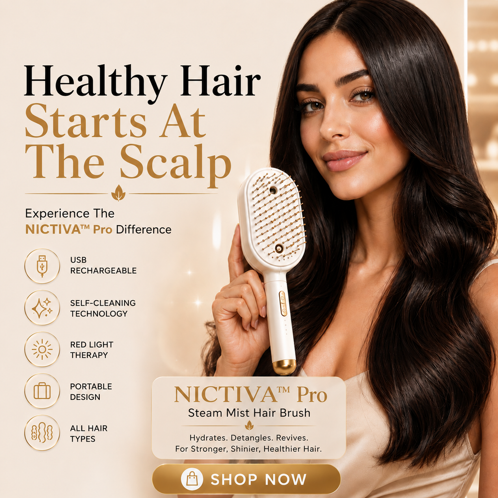 3-in-1 NICTIVA™ Pro Steam Mist Hair Brush – Hydrate, Detangle & Massage in One Stroke