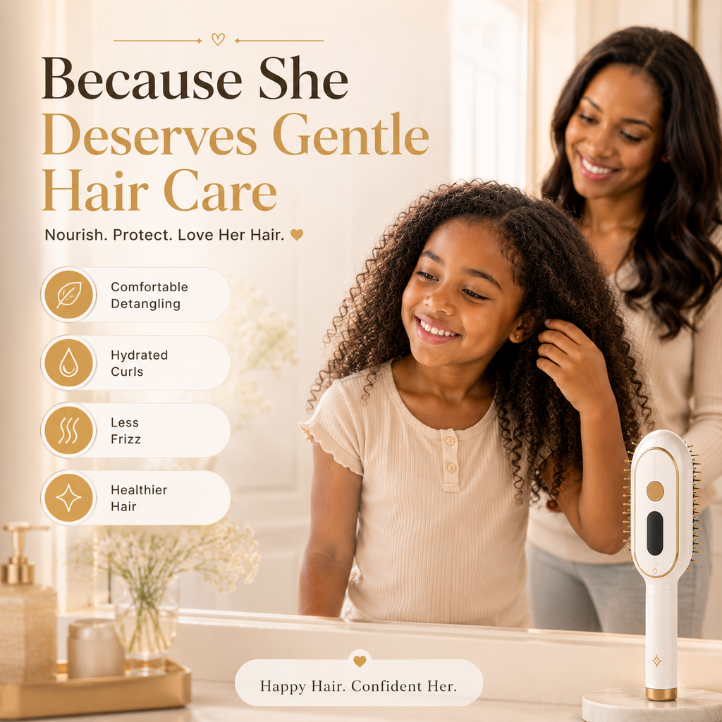 3-in-1 NICTIVA™ Pro Steam Mist Hair kids Brush – Hydrate, Detangle & Massage in One Stroke kids