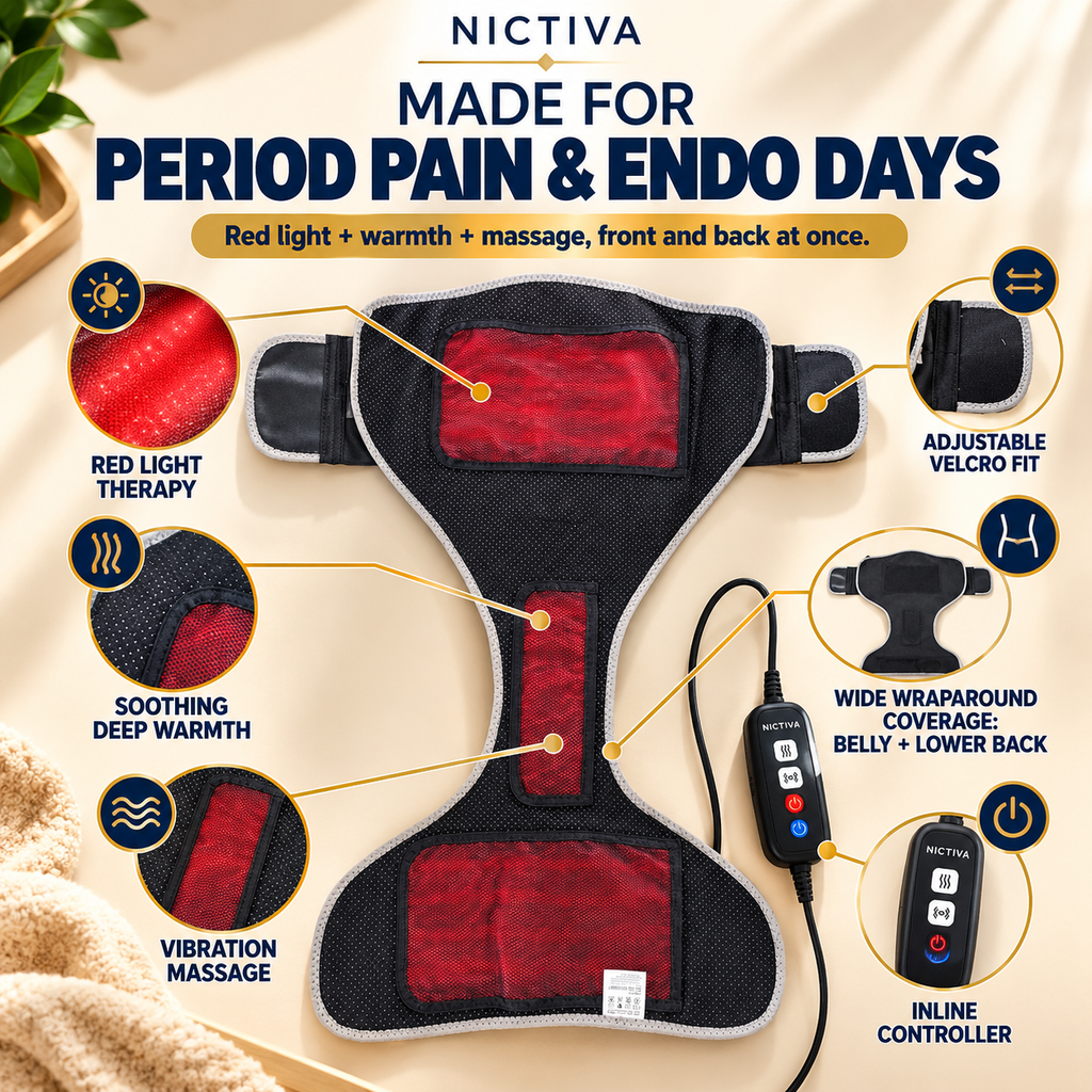 Red light, heat, vibration and adjustable fit